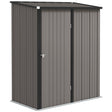 Outsunny 5.3 x 3.1ft Corrugated Steel Garden Shed - Light Grey