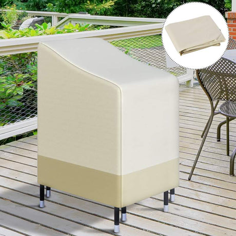 Outsunny 600D Oxford Cloth Waterproof Furniture Cover Wicker Chairs Garden Patio Rattan Seat Outdoor Protector L70*W90*H115cm