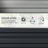 Outsunny Set of Two 60 x 60cm Steel Planter Boxes - Grey