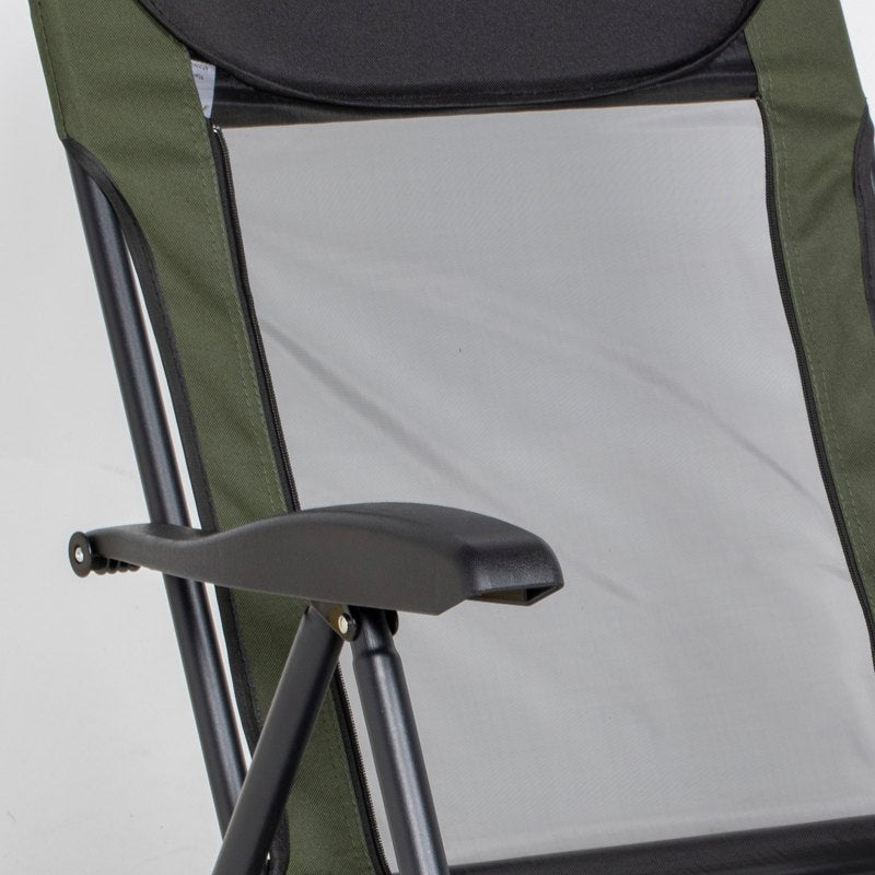 Outsunny Foldable Metal Frame Fishing Chair, with Adjustable Legs - Green/Black