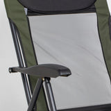 Outsunny Foldable Metal Frame Fishing Chair, with Adjustable Legs - Green/Black