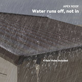 Outsunny 6 x 8ft Galvanised Steel Shed - Brown Wood-Effect