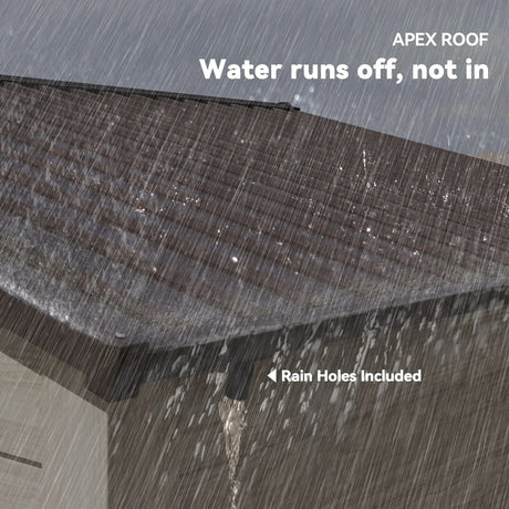 Outsunny 6 x 8ft Galvanised Steel Shed - Brown Wood-Effect