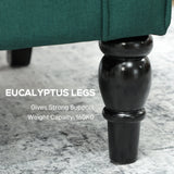 HOMCOM Wingback Accent Chair, Retro Upholstered Button Tufted Occasional Chair for Living Room and Bedroom, Dark Green