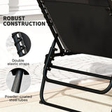 Outsunny Set of Two Reclining Sun Loungers - Black