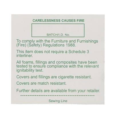 Sew in Fabric – FR Regulations A Label (Green) - Pack 100