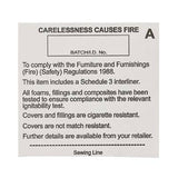 Sew in Fabric – FR Regulations Non A label (Black) - Pack 100