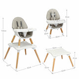 4 in 1 Baby High Chair Infant  Feeding Seat-Grey