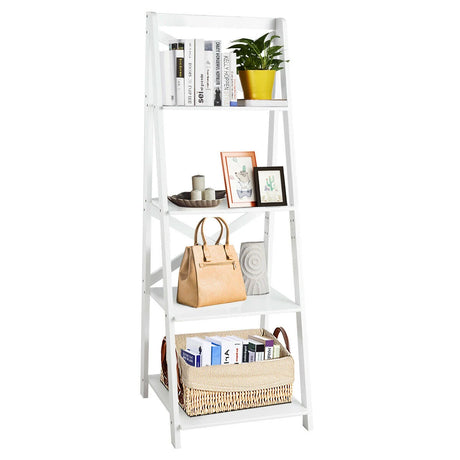 Modern 4-Tier Ladder with Storage Shelf for Home and Office