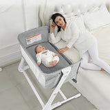 Baby Height Adjustable Bassinet with Washable Mattress-Gray