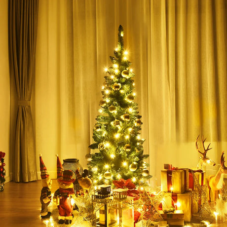 Artificial Pencil Christmas Tree with LED Lights in 3 Sizes-4.5FT