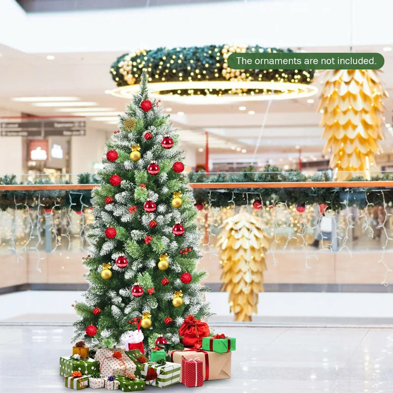 Snow Sprayed Christmas Tree for Holiday Festival Decoration-5'
