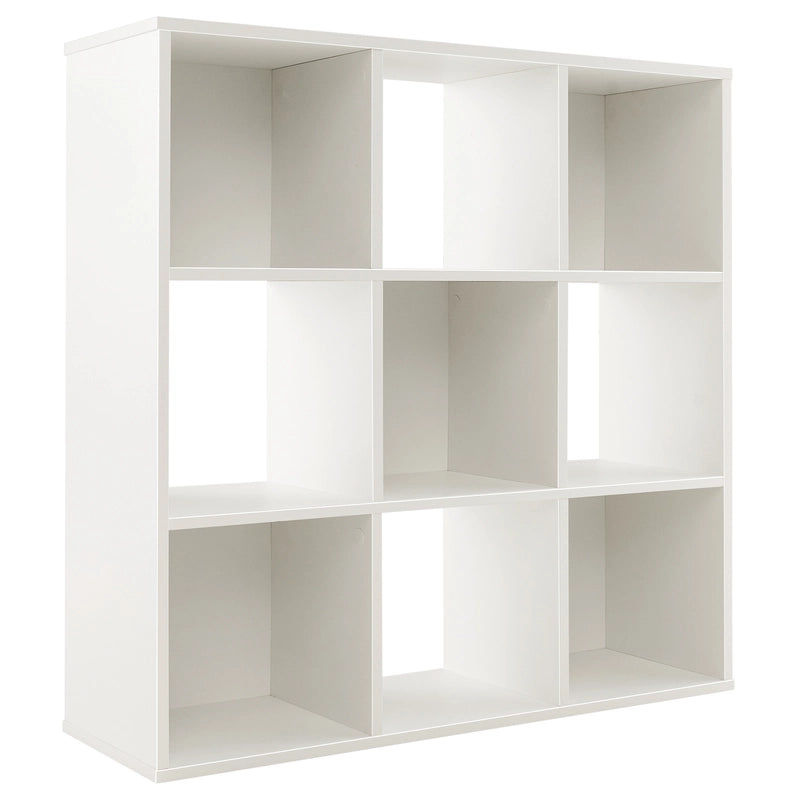 Wooden Kids Bookcase with Storage Cubbies and Anti-toppling Devices-White