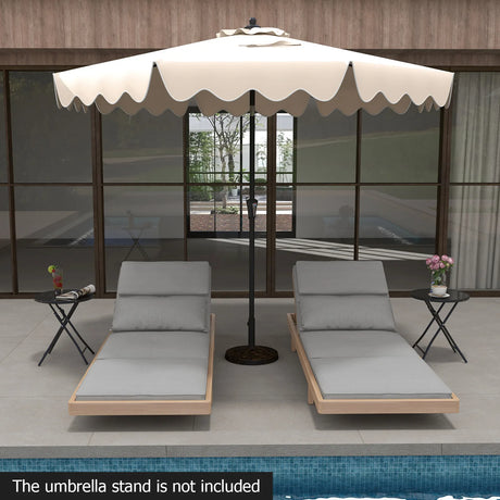 9 Feet Patio Umbrella with Crank Handle and Push Button Tilt-Beige