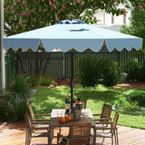 9 Feet Patio Umbrella with Crank Handle and Push Button Tilt-Navy