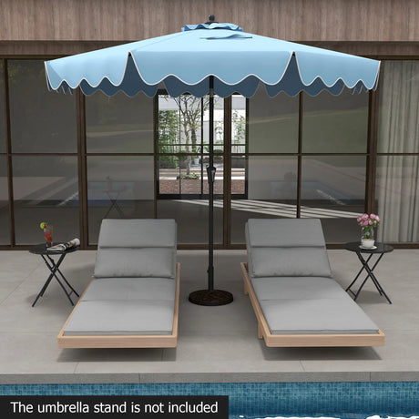 9 Feet Patio Umbrella with Crank Handle and Push Button Tilt-Navy