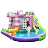 9-in-1 Inflatable Sweet Candy Water Slide Park