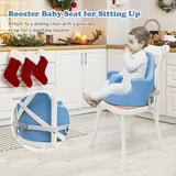 6-in-1 Convertible Baby Booster Seat with Tray Wheels-Blue