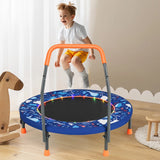 90 cm Folding  Mini Trampoline for Kids with Lights and Padded Safety Cover-Navy