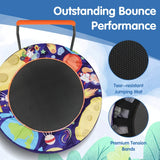 90 cm Folding  Mini Trampoline for Kids with Lights and Padded Safety Cover-Purple
