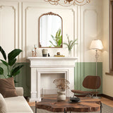 Arched Mirror for Wall Gold Traditional Vintage Ornate Baroque Mirror with Metal Frame-M