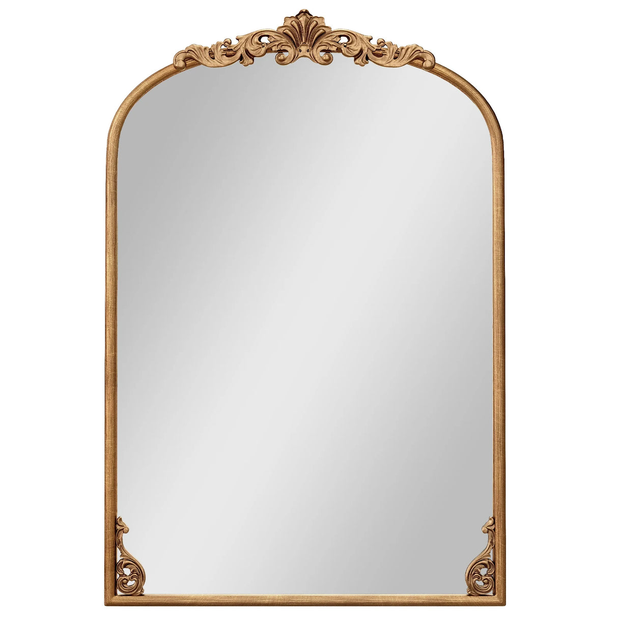 Arched Mirror for Wall Gold Traditional Vintage Ornate Baroque Mirror with Metal Frame-M