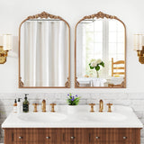 Arched Mirror for Wall Gold Traditional Vintage Ornate Baroque Mirror with Metal Frame-M