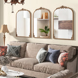 Arched Mirror for Wall Gold Traditional Vintage Ornate Baroque Mirror with Metal Frame-M