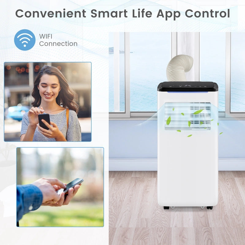 9000 BTU 4-in-1 Portable Air Conditioner with App Control and Sleep Mode-White