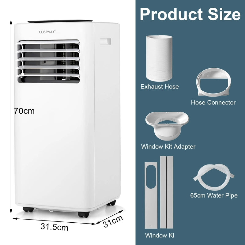 7000/9000 BTU 4-in-1 Portable AC Unit with Remote and App Control-9000 BTU