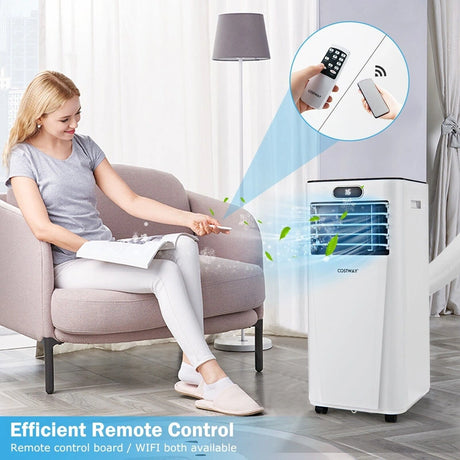 9000 BTU -in-1 Portable Air Conditioner with Remote Control and 24H Timer