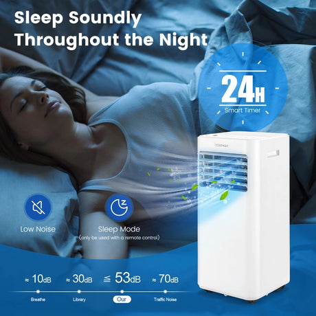 7000/9000 BTU 4-in-1 Portable Air Conditioner with Remote Control-9000 BTU