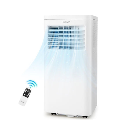 9000 BTU 4-in-1 Portable Air Conditioner with Built-in Dehumidifier and Smart Sleep Mode-WHite