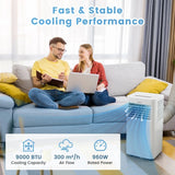 9000 BTU 4-in-1 Portable Air Conditioner with Built-in Dehumidifier and Smart Sleep Mode-WHite