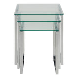 Katrine Nest of Tables with Glass Top Set of 3