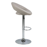 Plump Light Grey Swivel Bar Stool with Open Back
