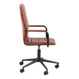 Winslow Swivel Desk Chair With Adjustable Height Function in Vintage Brandy