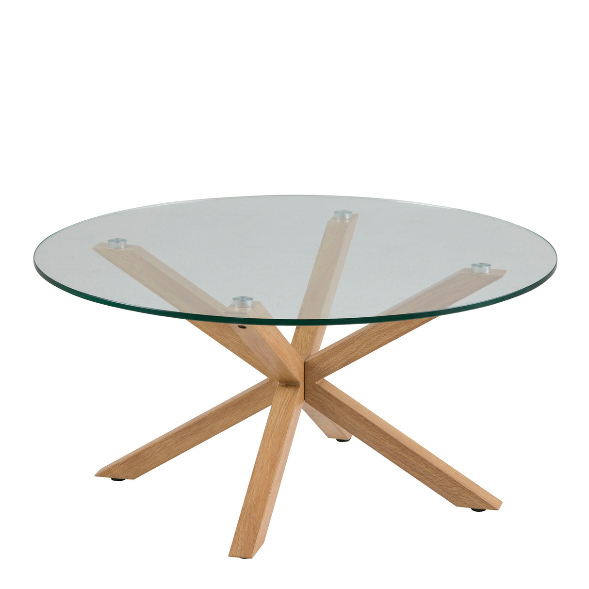 Heaven Round Coffee Table with Smoked Glass Top 82x40cm