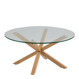 Heaven Round Coffee Table with Smoked Glass Top 82x40cm