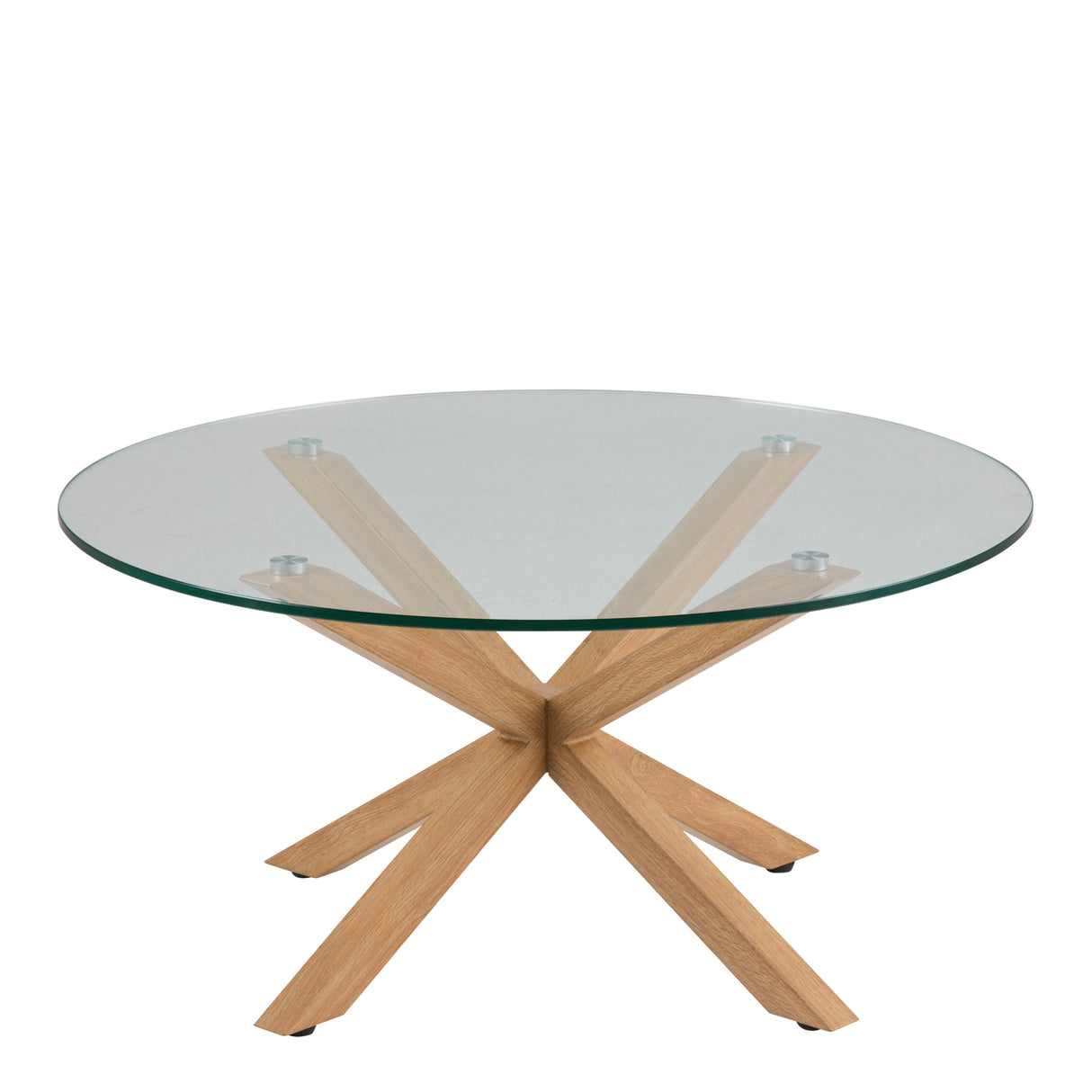 Heaven Round Coffee Table with Smoked Glass Top 82x40cm