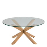 Heaven Round Coffee Table with Smoked Glass Top 82x40cm