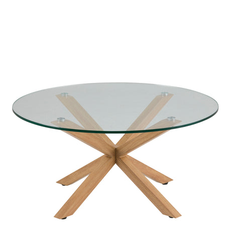 Heaven Round Coffee Table with Smoked Glass Top 82x40cm