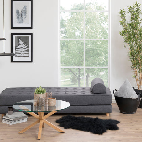 Heaven Round Coffee Table with Smoked Glass Top 82x40cm