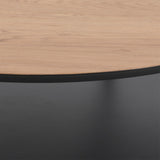 Goldington Round Coffee Table with Oak Top & Black Legs