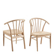 Cassandra Dining Chair with Armrest in White Oak Set of 2