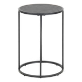 Seaford Black Metal Small Round Side Table with Black Top