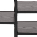 Seaford Black Metal Open TV Unit with 3 Black Shelves