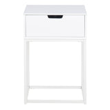 Mitra 1 Drawer Bedside Table in White