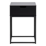 Mitra 1 Drawer Bedside Table in Black