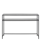 Seaford Black Metal Console Table With Black Top